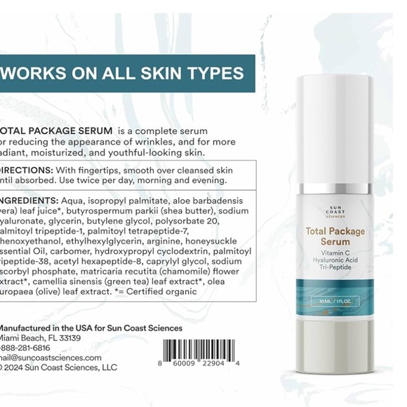 Sun Coast Science Total Package SerumVitamin C Hyaluronic Acid 1Ounce set/2(mo4) - Picture 2 of 7